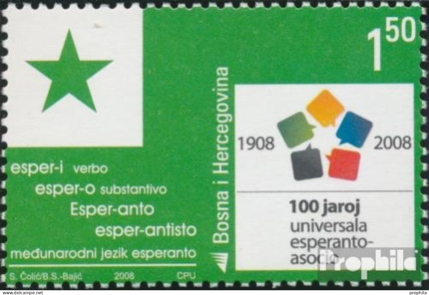 Bosnien-Herzegowina 519 (kompl.Ausg.) Postfrisch 2008 Esperanto Organisation - Bosnien-Herzegowina