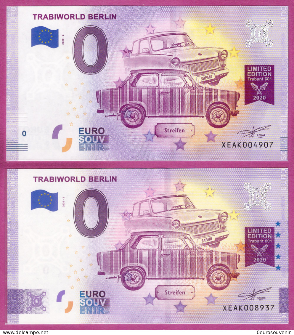 0-Euro XEAK 2020-2 TRABIWORLD BERLIN SET NORMAL+ANNIVERSARY - Pruebas Privadas