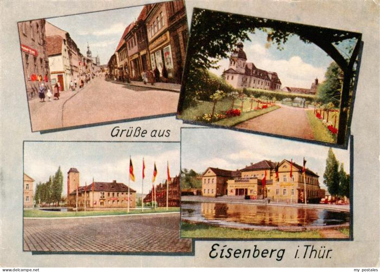 73938617 Eisenberg__Thueringen Strassenpartie Rathaus Schloss Teilansichten - Eisenberg