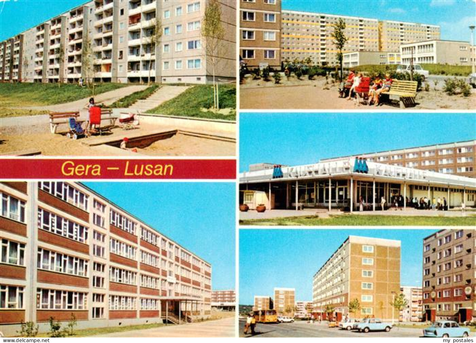 73938596 Lusan_Gera Hans Beimler Oberschule Strasse Der Bauarbeiter Kaufhalle Su - Gera