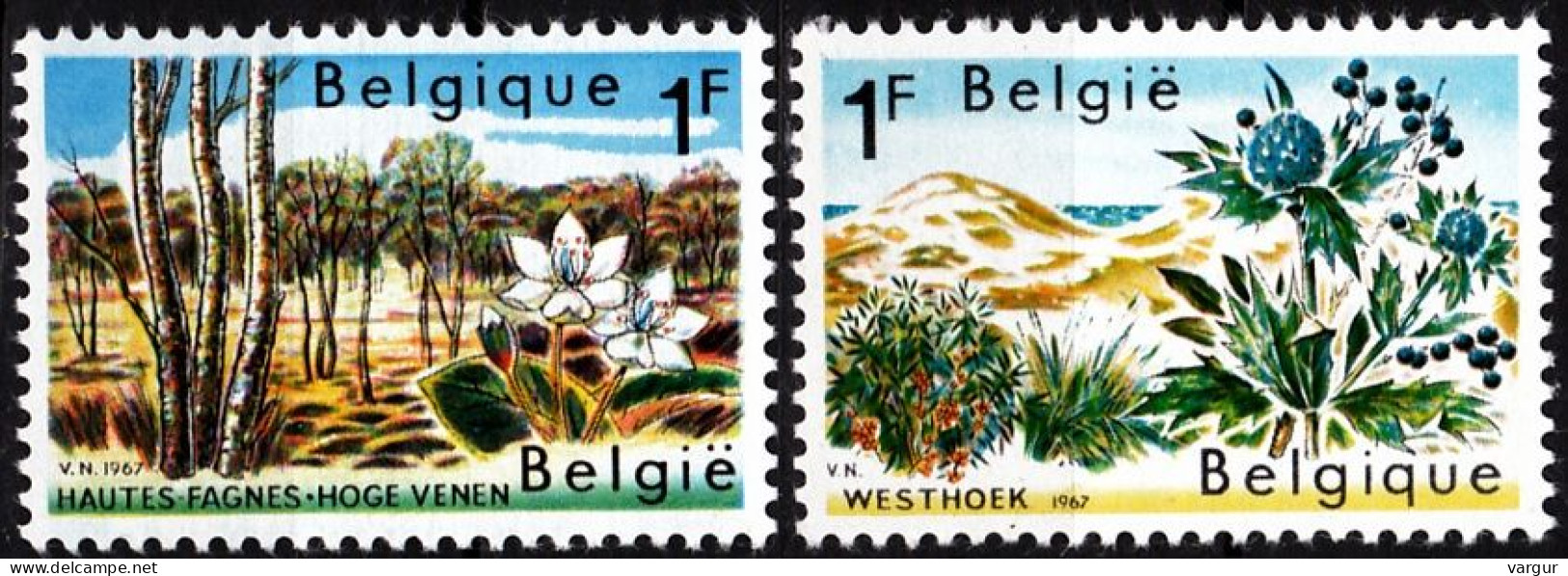 BELGIUM 1967 FLORA: Nature Protection. Flowers Views. Complete Set, MNH - Umweltschutz Und Klima