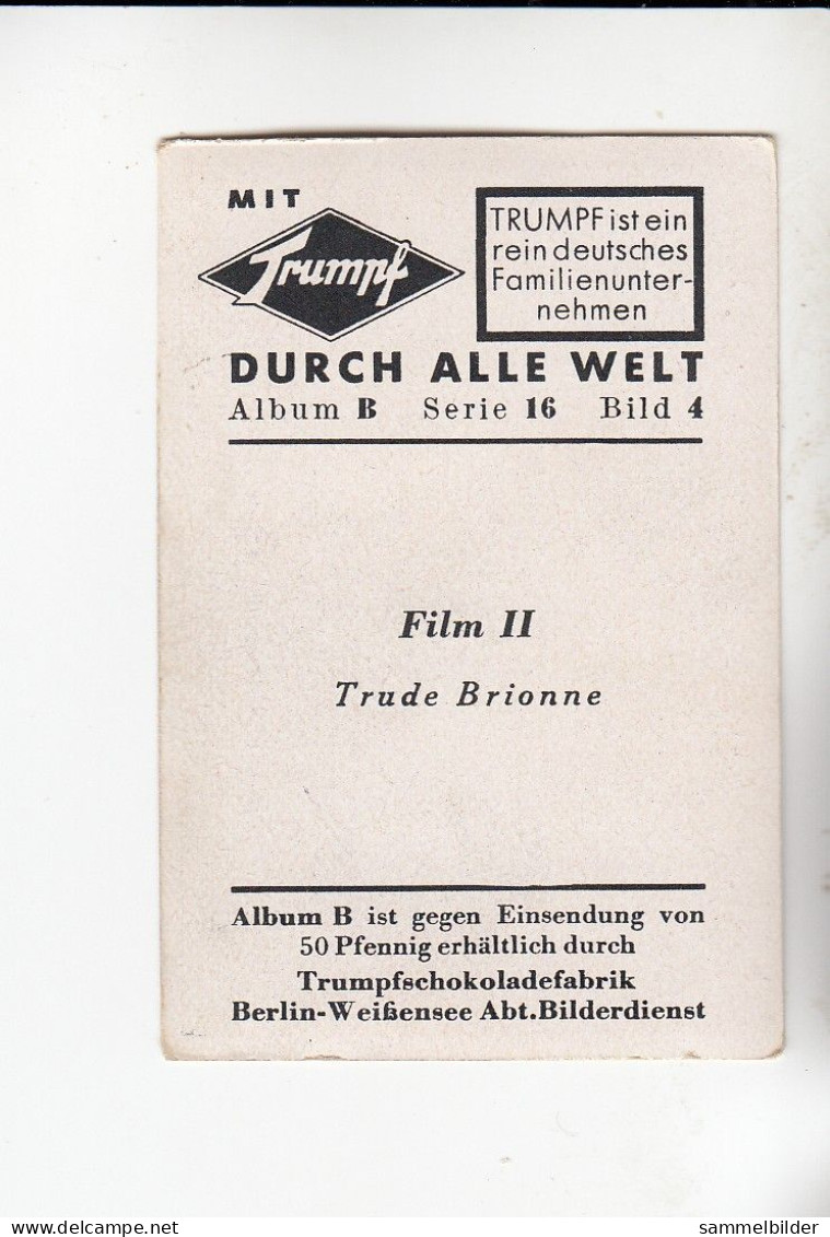 Mit Trumpf Durch Alle Welt Film II  Trude Brionne    B Serie 16 #4 Von 1933 - Autres Marques