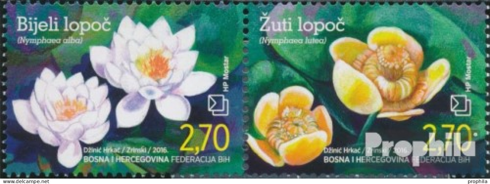 Bosnien - Kroat. Post Mostar 439-440 Paar (kompl.Ausg.) Postfrisch 2016 Flora - Bosnia And Herzegovina