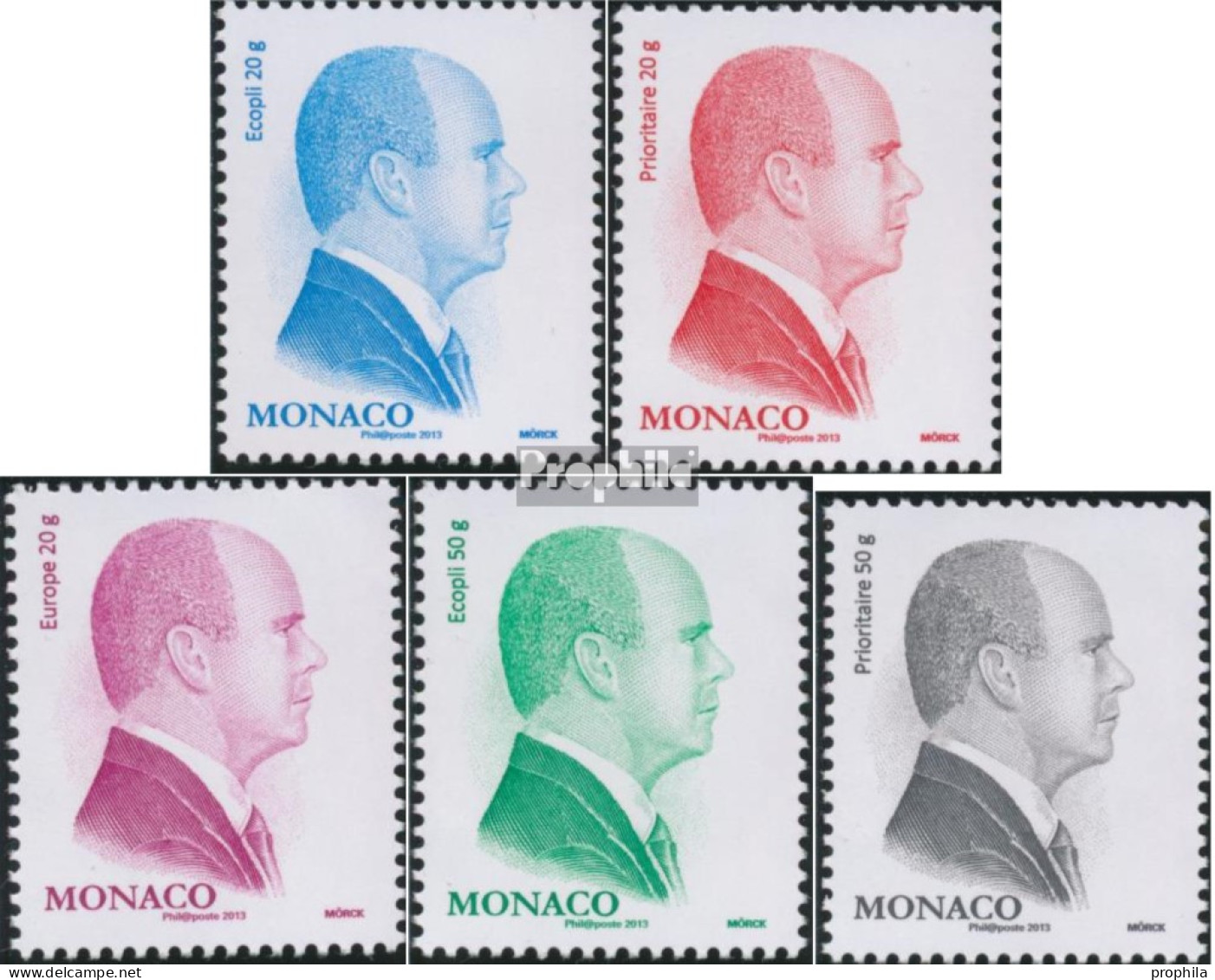 Monaco 3109-3113 (kompl.Ausg.) Postfrisch 2012 Fürst Albert II. - Neufs