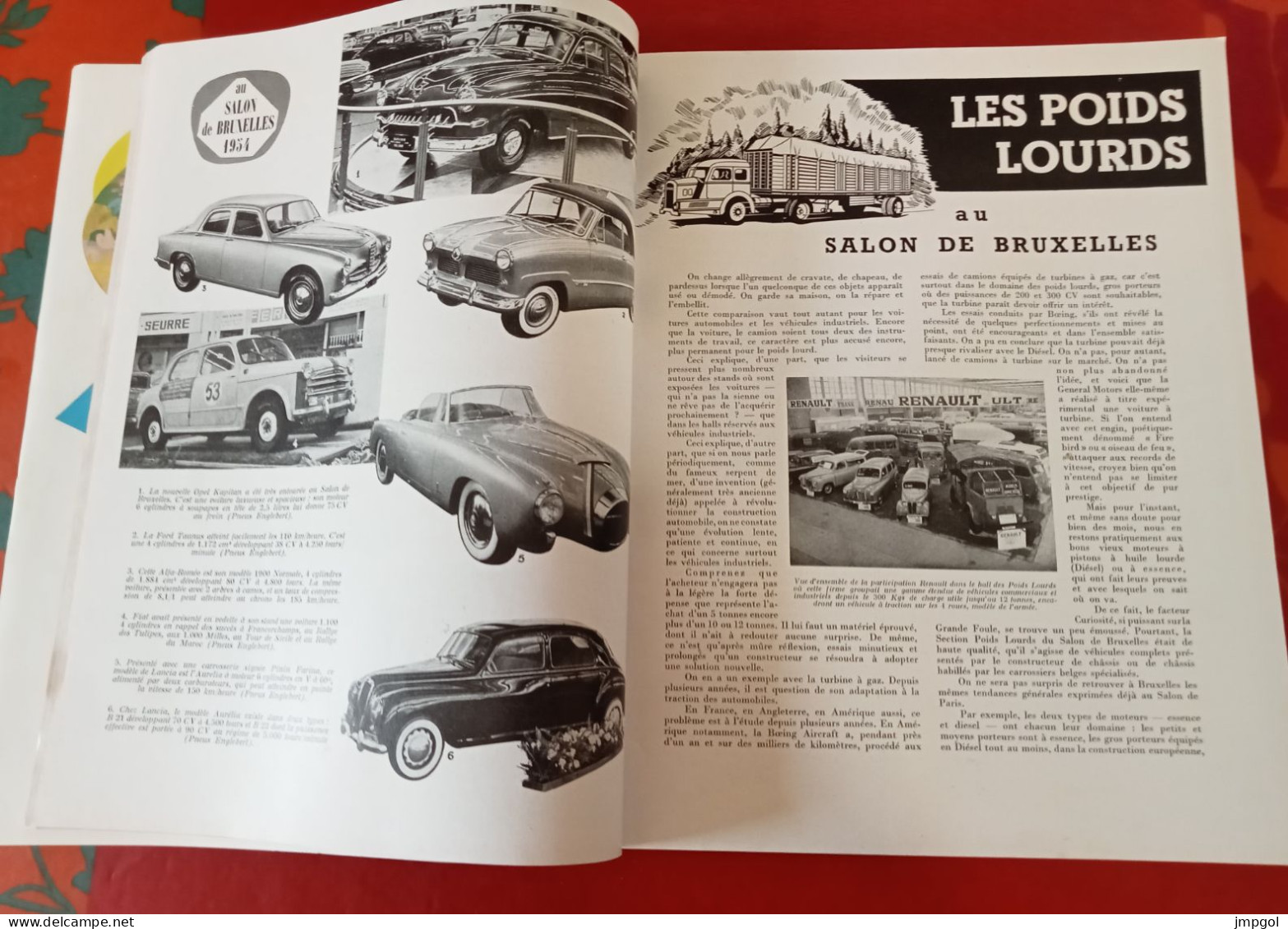 Englebert Magazine n°70 Mars 1954 Salon Bruxelles Vedette Comet Lancia Cabriolet Poids Lourds Autocars Tourisme Savoie