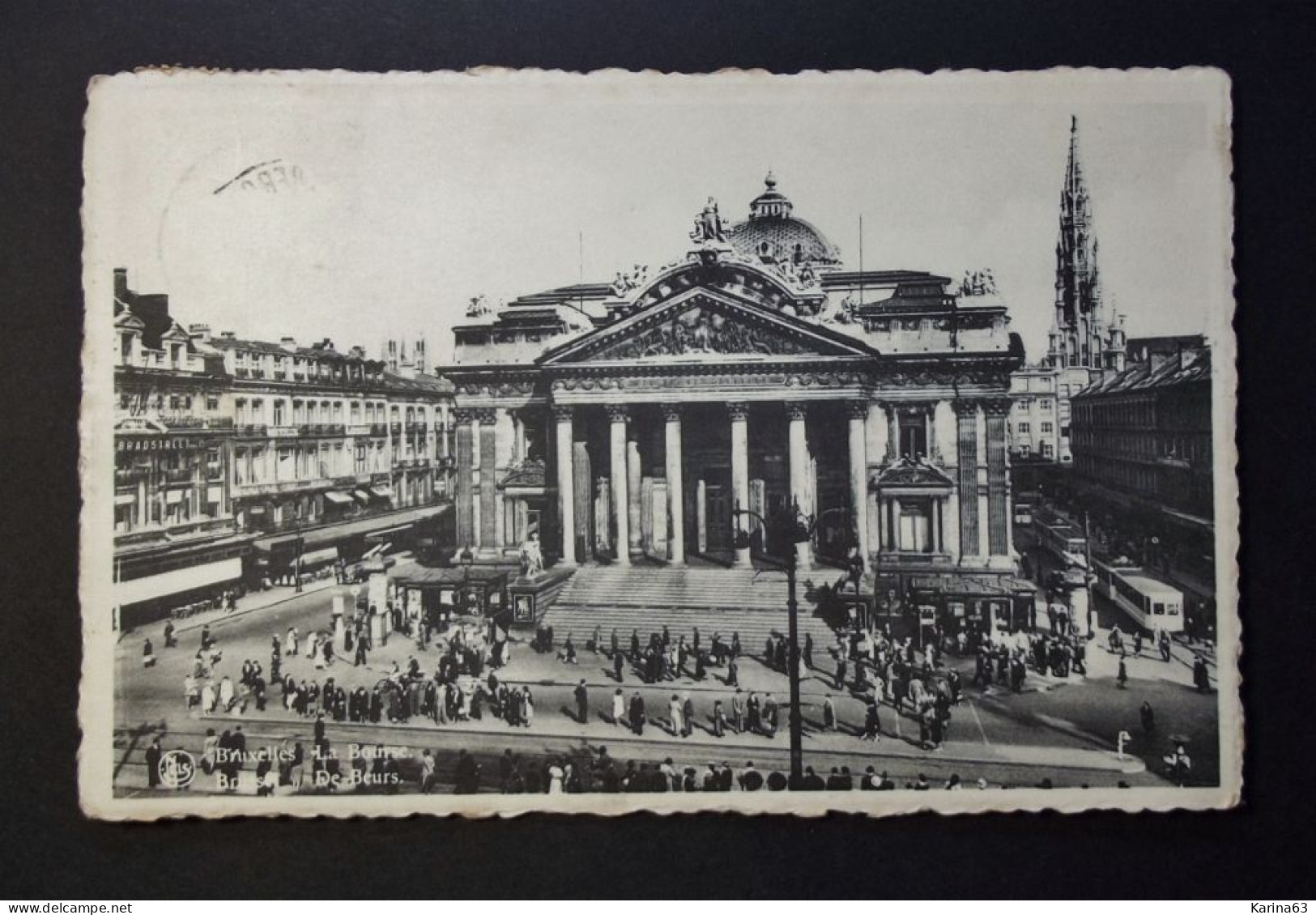 België - Belgique - Brussel CPA  La Bourse - De Beurs - Used With Timbre 1946 St Agatha Berchem - Monuments, édifices