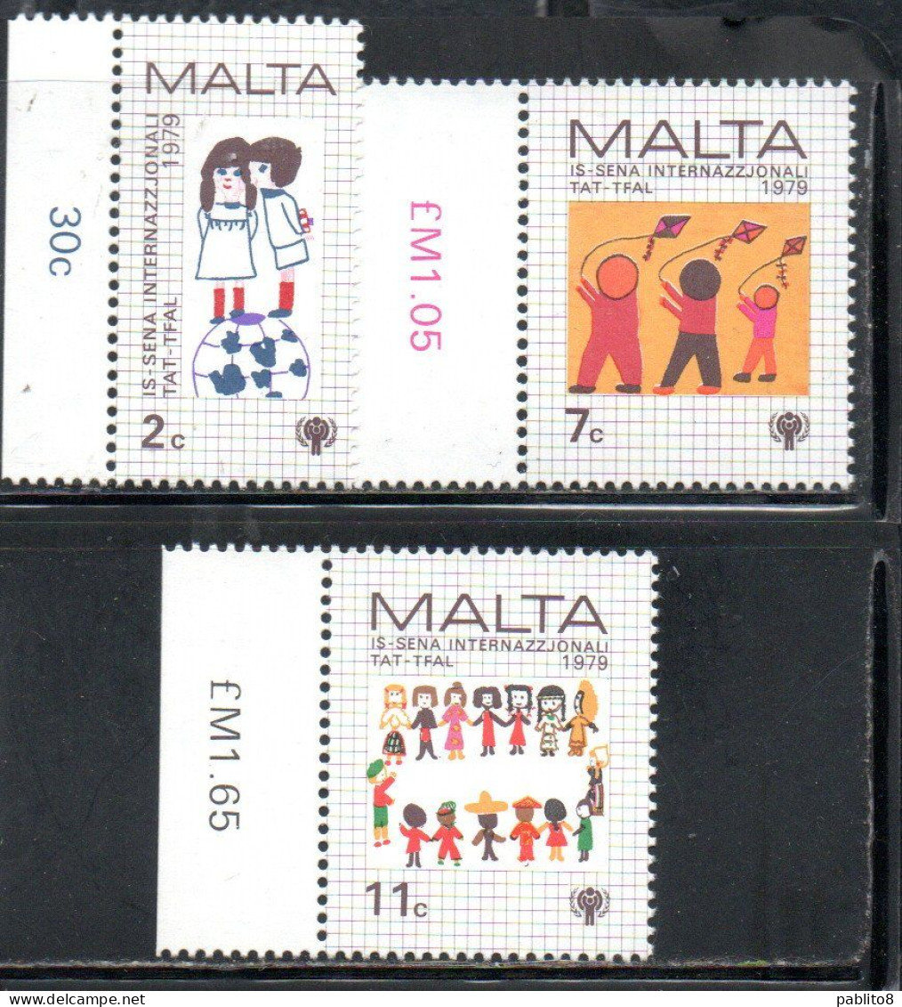 MALTA 1979 INTERNATIONAL CHILD YEAR GIORNATA INTERNAZIONALE DEL FANCIULLO COMPLETE SET SERIE COMPLETA MNH - Malta