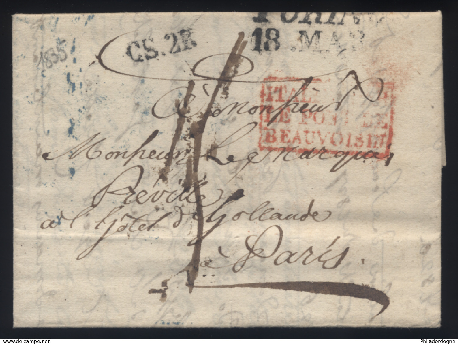 Italie - LaC Torino Pour Paris CS.2R Italie Par Le Par Le Pont De Beauvoisin - 1835 - ...-1850 Voorfilatelie