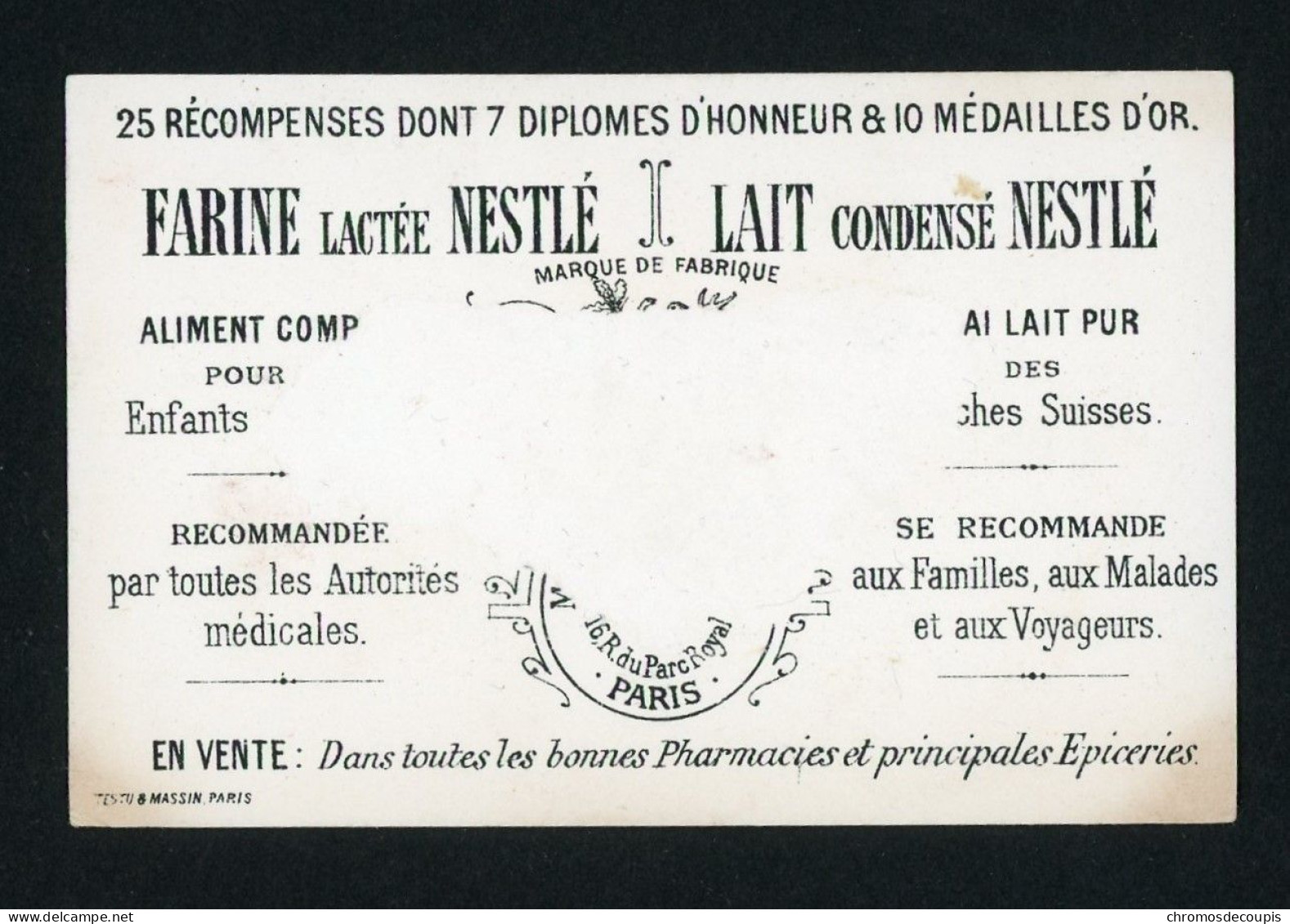 Chromo Farine Lactée Nestlé Maison Henri Nestlé Lith. Appel    Fille Fleur  Signification Des Fleurs Lilas émotion - Andere & Zonder Classificatie