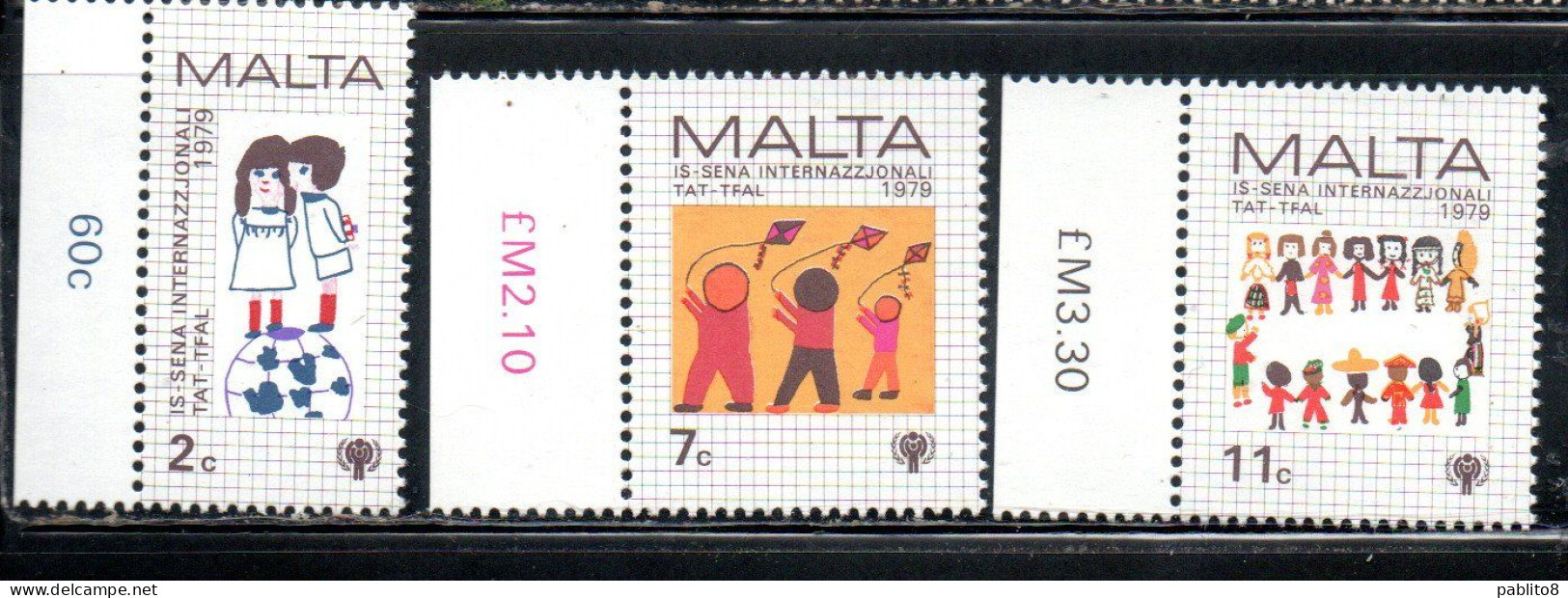MALTA 1979 INTERNATIONAL CHILD YEAR GIORNATA INTERNAZIONALE DEL FANCIULLO COMPLETE SET SERIE COMPLETA MNH - Malta