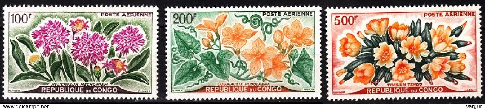 CONGO (Brazzaville) 1961 FLORA Plants: Flowers. Complete Airmail Set, MNH - Sonstige & Ohne Zuordnung