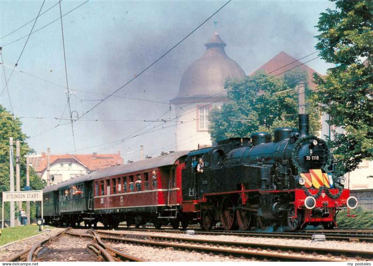 73938334 Ettlingen Personenzug Tenderlokomotive 75 118 - Ettlingen