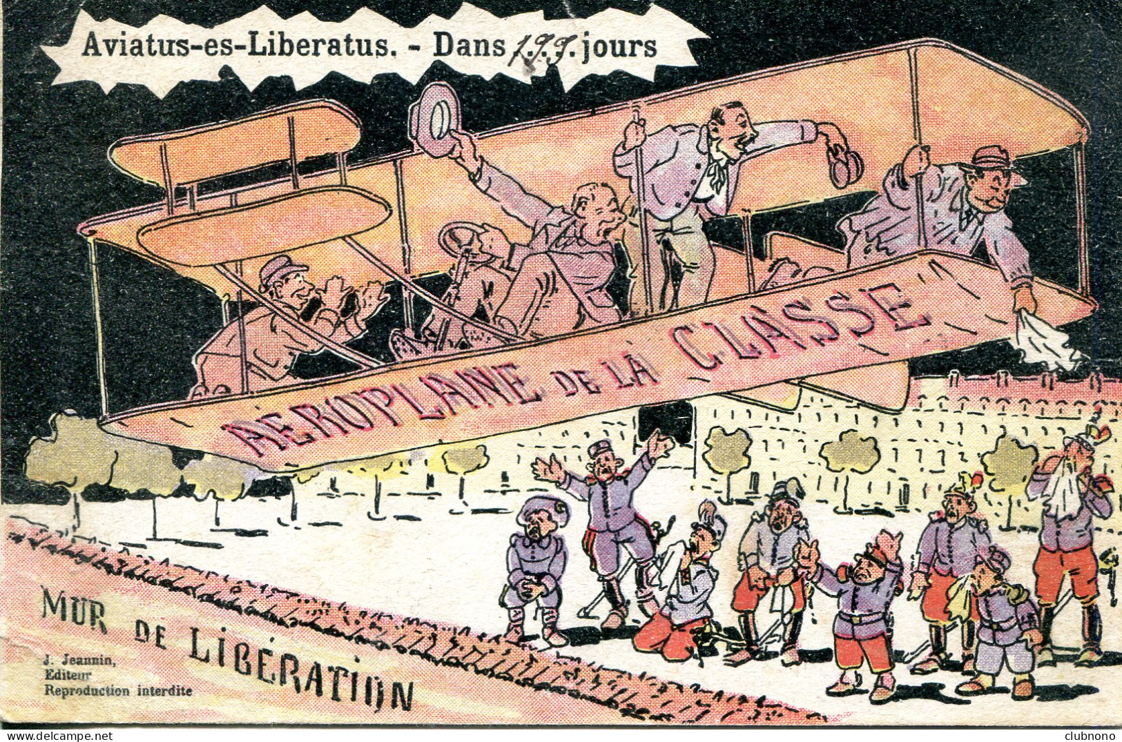 CPA -  AEROPLANE  DE LA CLASSE - MUR DE LIBERATION - Humor