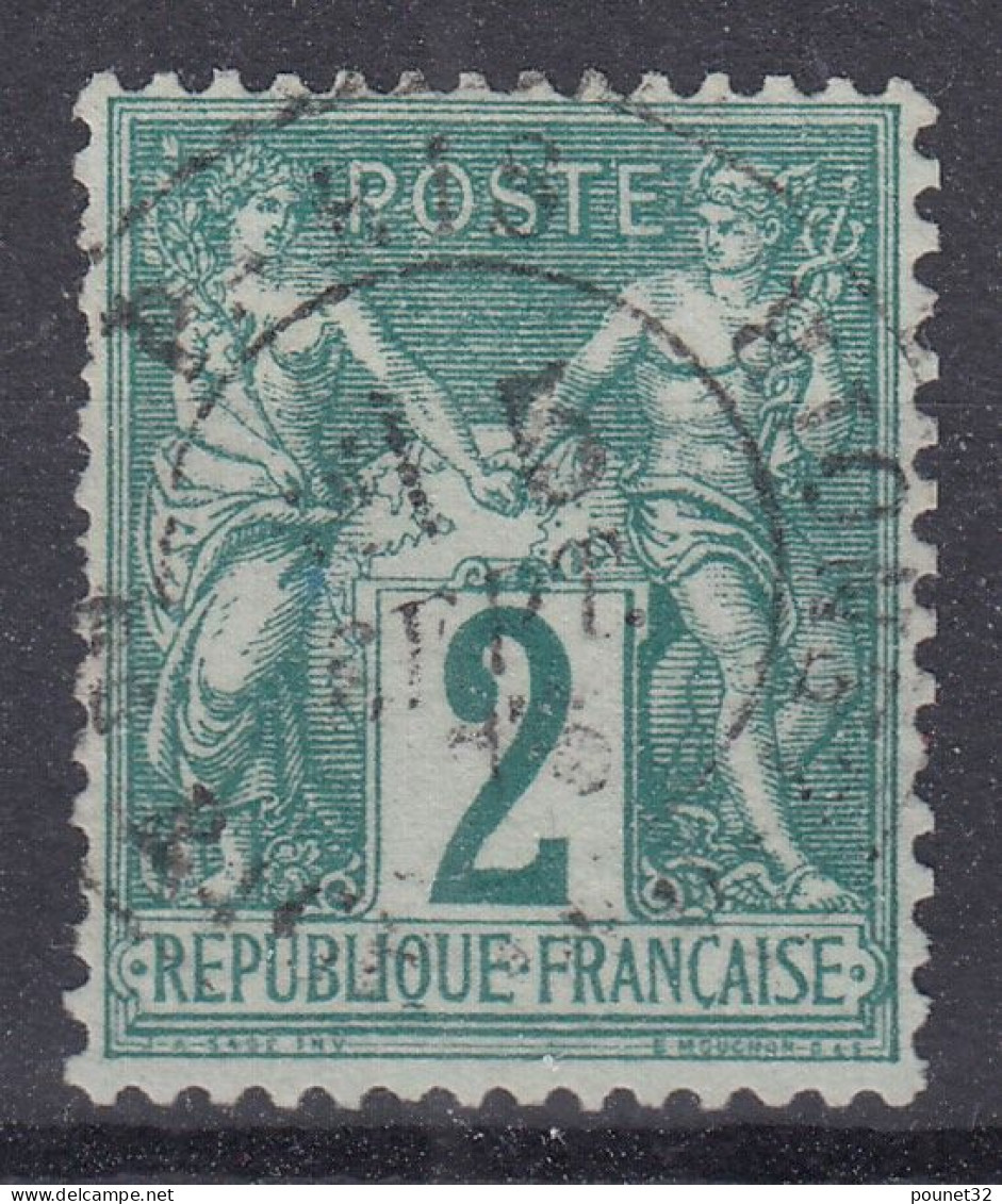 TIMBRE FRANCE TYPE SAGE 2c N° 62 OBLITERATION LEGERE - BON CENTRAGE - COTE 340 € - 1876-1878 Sage (Typ I)