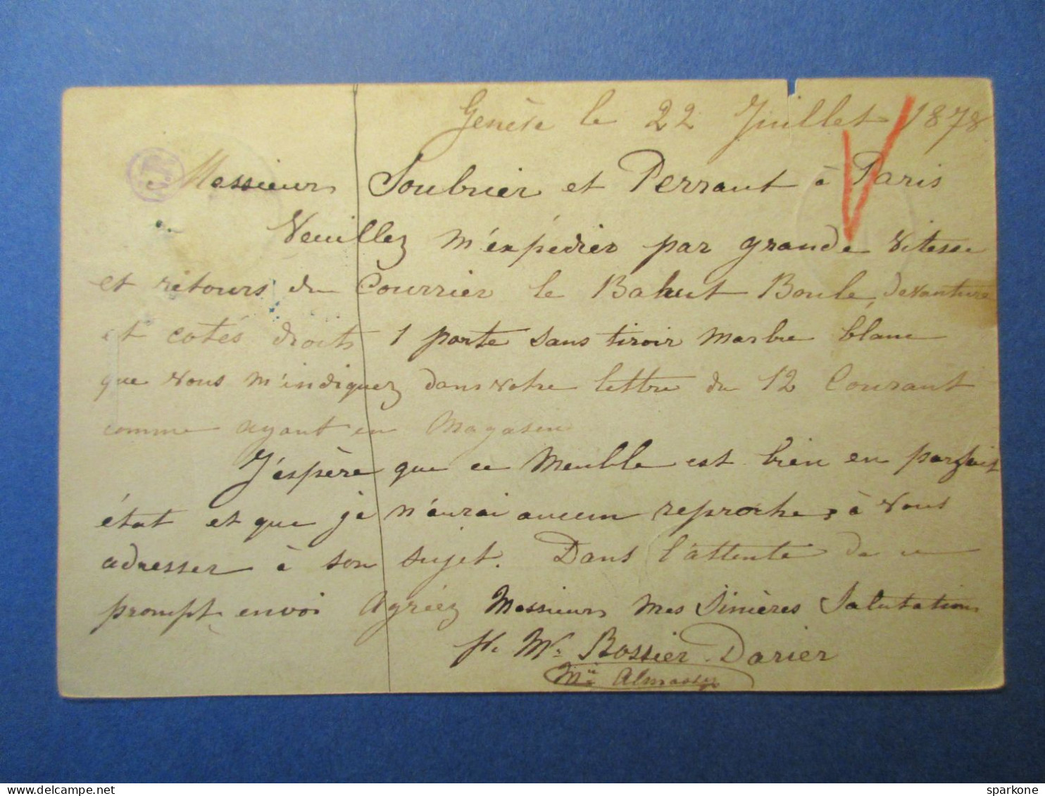 Helvetia - Suisse Entier Postal De 1878 - Postwaardestukken