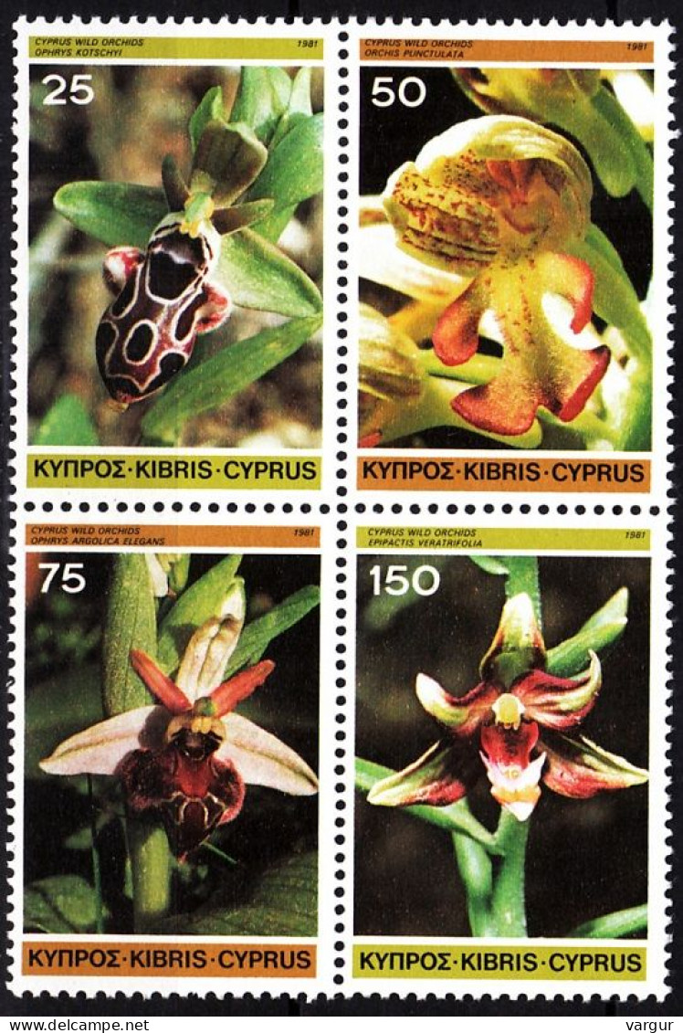 CYPRUS 1981 FLORA Plants Flowers: Orchids. Block, MNH - Orchids