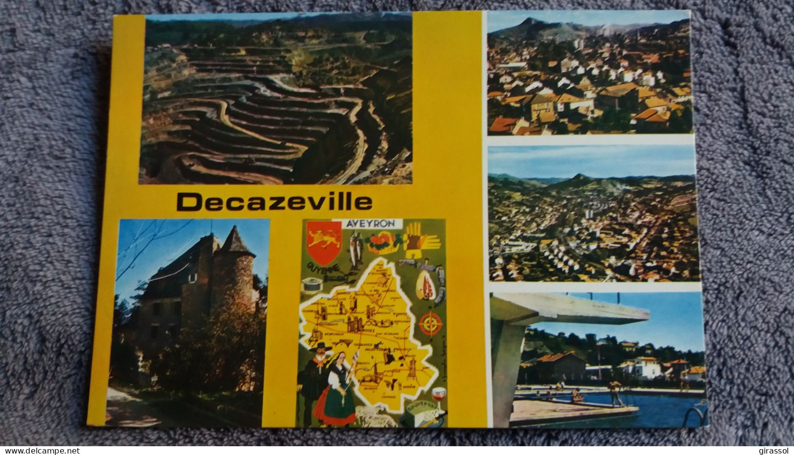 CPSM GEOGRAPHIQUE CONTOUR DEPARTEMENT DU DE L AVEYRON 12 DECAZEVILLE ED CAP THEOJAC MULTI VUES DESSIN FR DAGUE - Maps