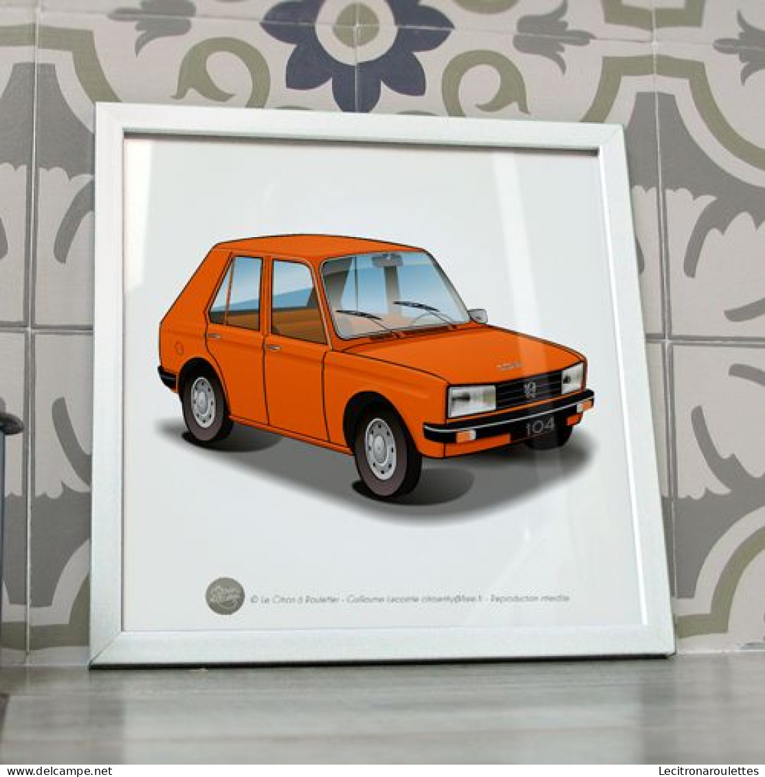 Poster Peugeot 104 Orange 1978 - Coches