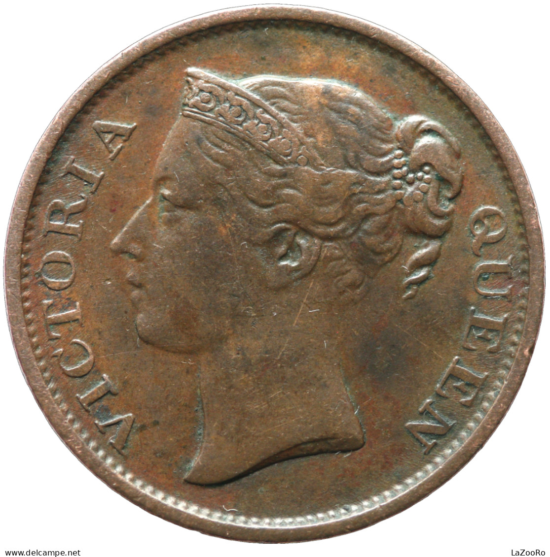 LaZooRo: Straits Settlements EIC 1/2 Cent 1845 XF - Colonias