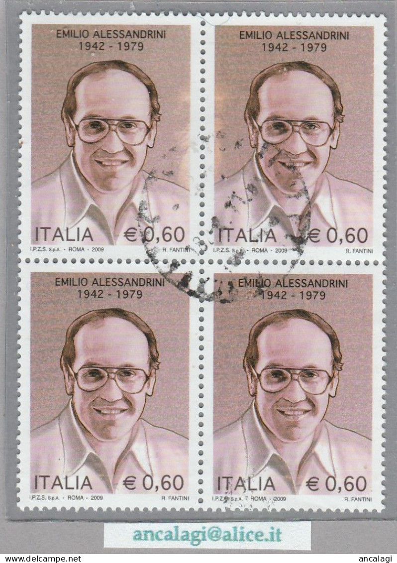 USATI ITALIA 2009 - Ref.1135A "EMILIO ALESSANDRINI" 1 Val. In Quartina - - 2001-10: Used