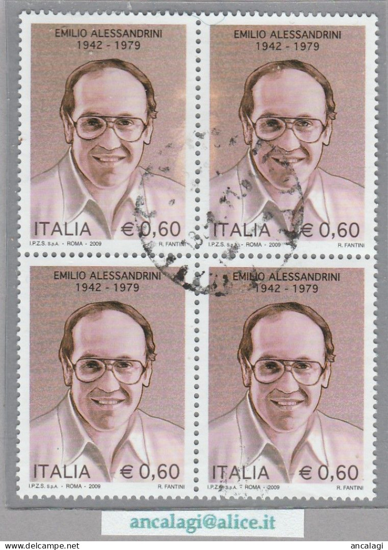 USATI ITALIA 2009 - Ref.1135A "EMILIO ALESSANDRINI" 1 Val. In Quartina - - 2001-10: Usati