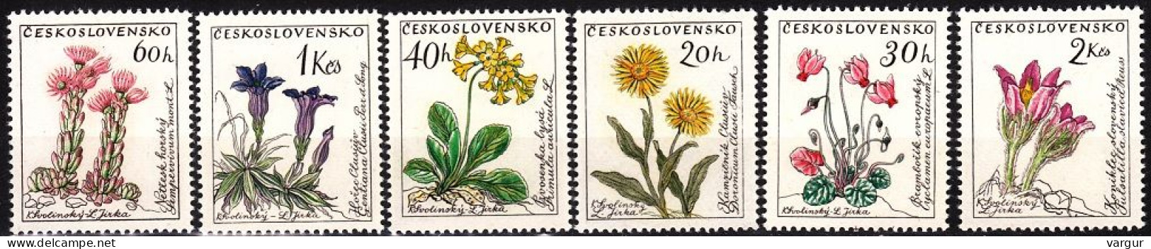 CZECHOSLOVAKIA 1960 FLORA: Flowers. Complete Set, MNH - Sonstige & Ohne Zuordnung