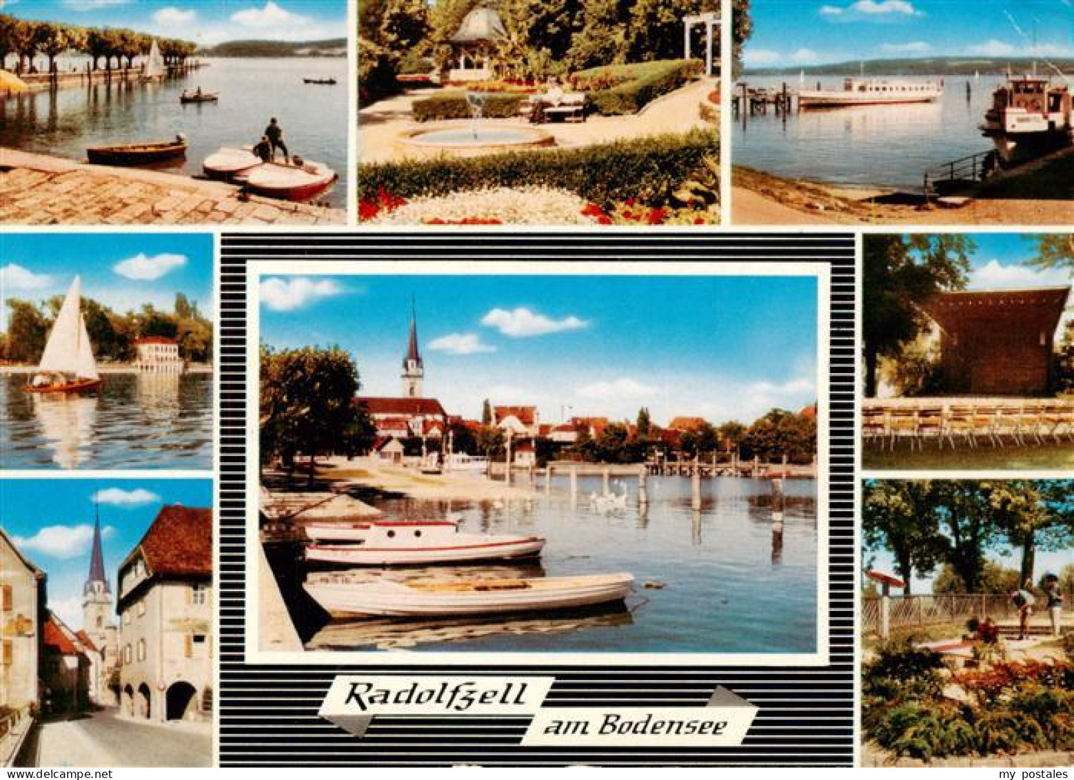 73938277 Radolfzell_Bodensee Hafen Kurpark Anleger Seepartie Kirche Kurkonzert M - Radolfzell