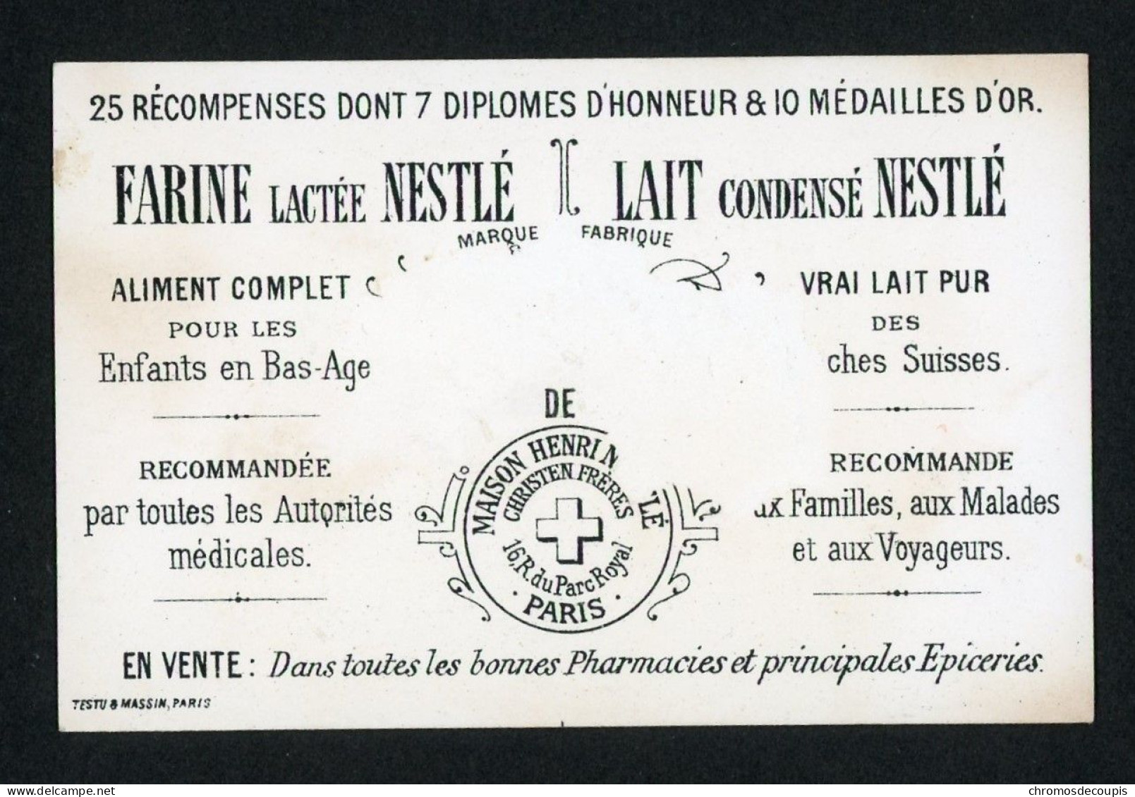 Chromo Farine Lactée Nestlé Maison Henri Nestlé Lith. Appel    Fille  Drapeau  Autriche - Andere & Zonder Classificatie