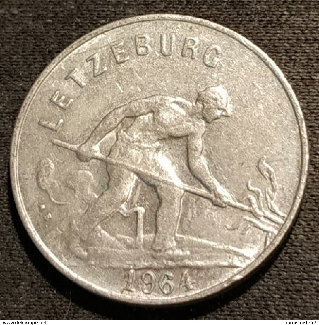 LUXEMBOURG - 1 FRANC 1964 - Type 2 - KM 46.2 - ( Charlotte Petit Module - Feierstëppler ) - Luxemburg