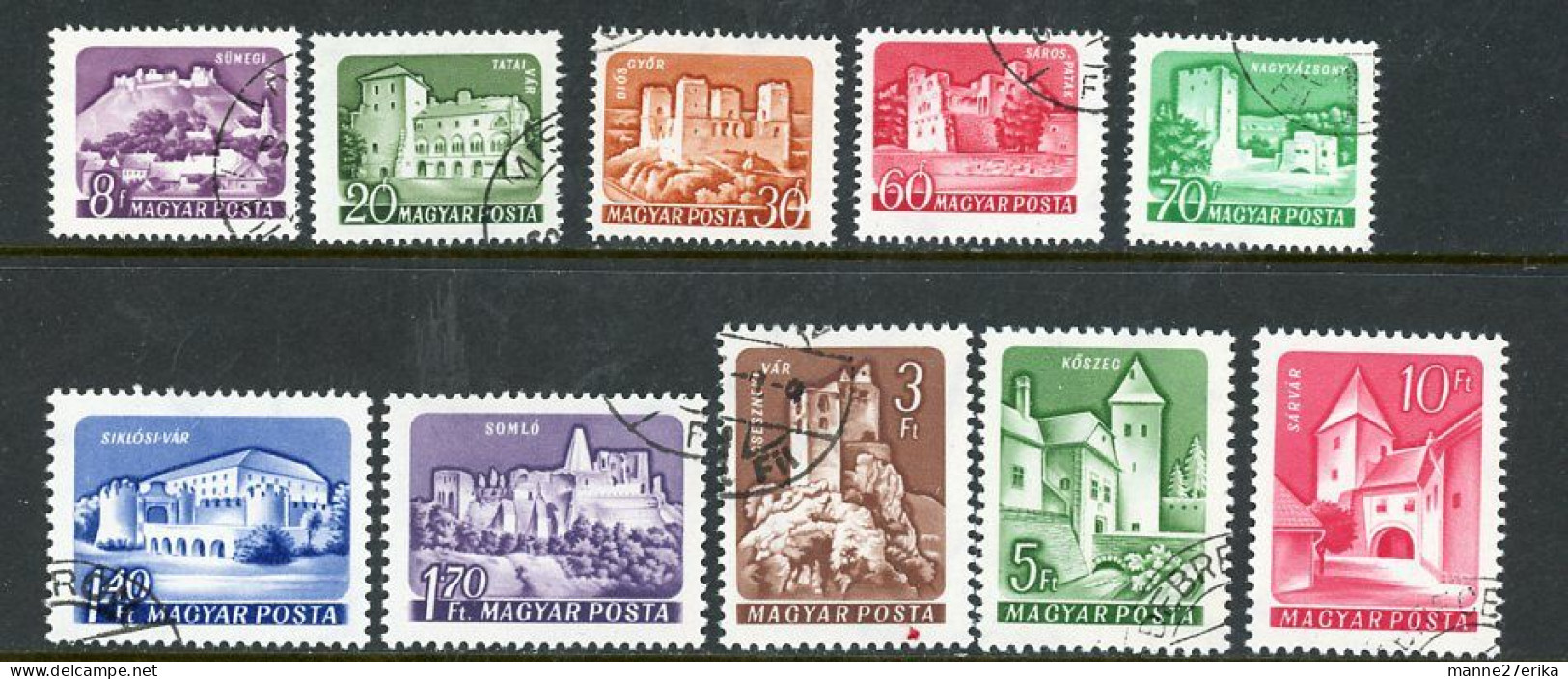 -Hungary-1960-"Castles"  USED - Oblitérés
