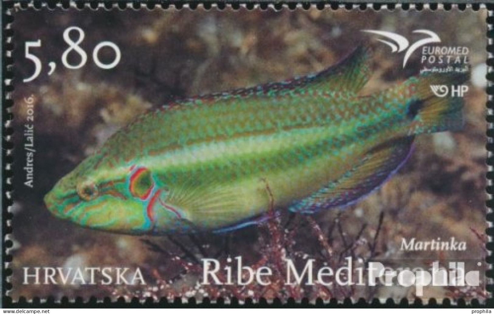 Kroatien 1236 (kompl.Ausg.) Postfrisch 2016 Fische Des Mittelmeeres - Croacia