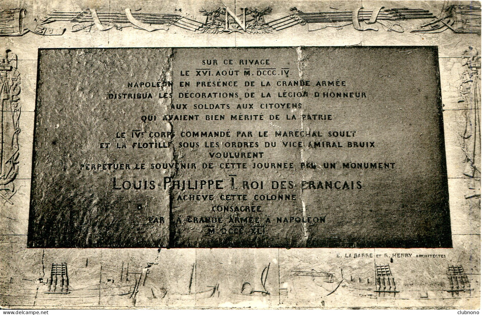 CPA -  BOULOGNE SUR MER - INSCRIPTION SUR LEMONUMENT DE NAPOLEON - Geschichte