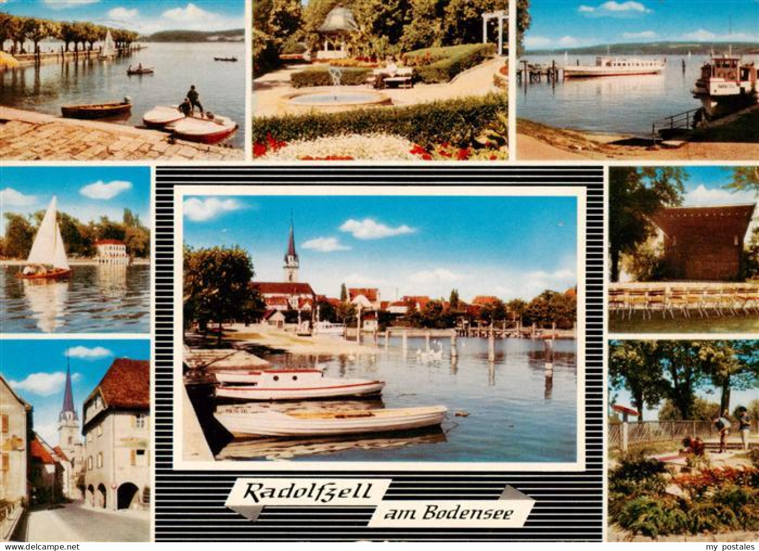 73938227 Radolfzell_Bodensee Bootshafen Park Anleger Kirche Hafen Minigolf - Radolfzell