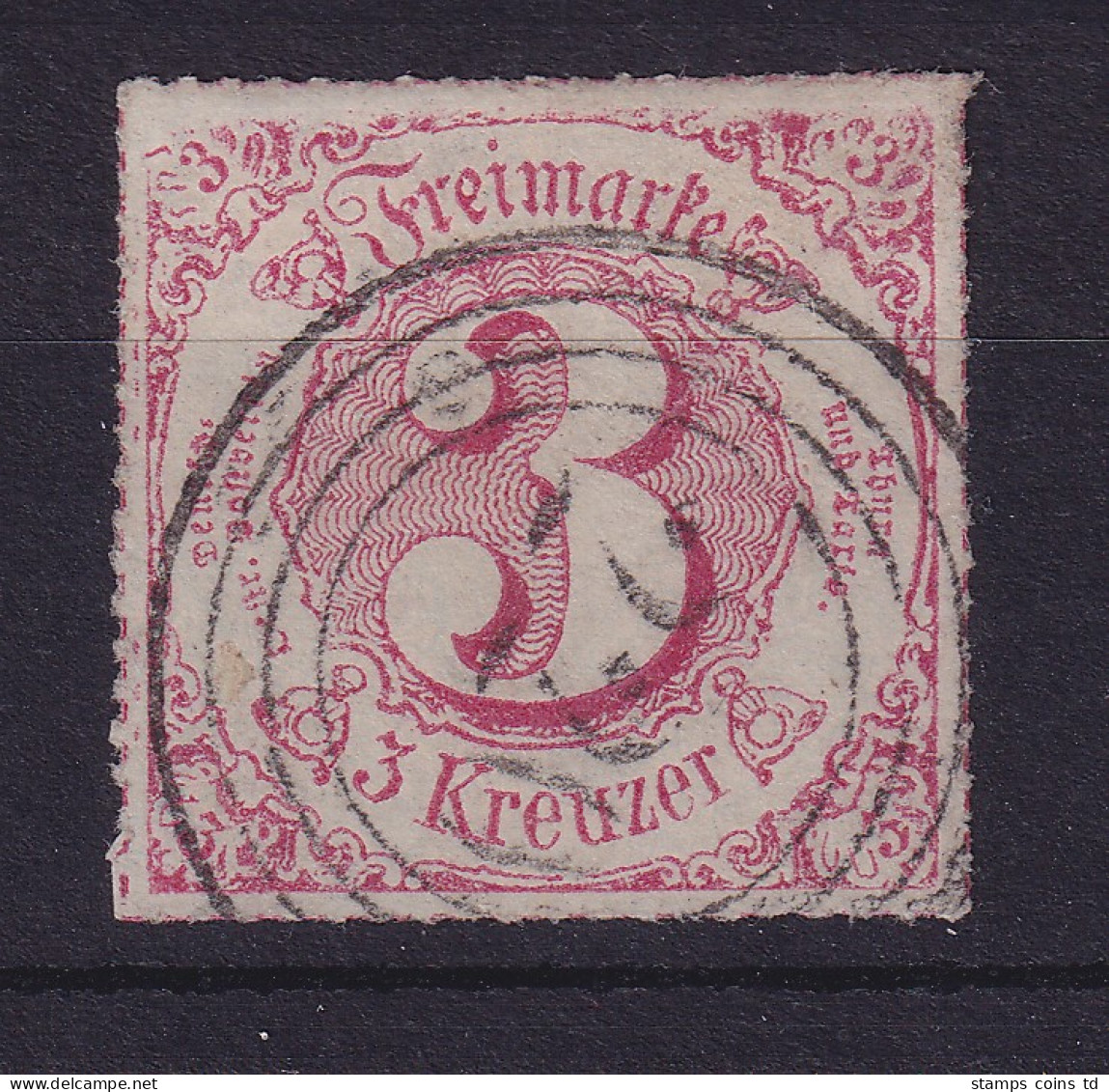 Thurn Und Taxis 3 Kr Mi.-Nr. 52 Mit Nr.-O 220 Frankfurt/M. Gepr. PFENNINGER - Oblitérés