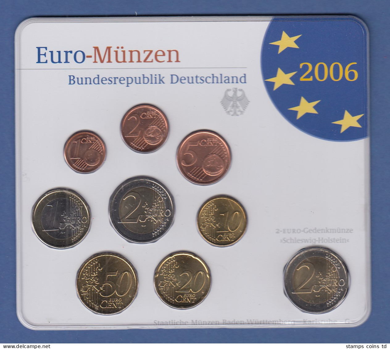 Bundesrepublik EURO-Kursmünzensatz 2006 G Normalausführung Stempelglanz - Ongebruikte Sets & Proefsets