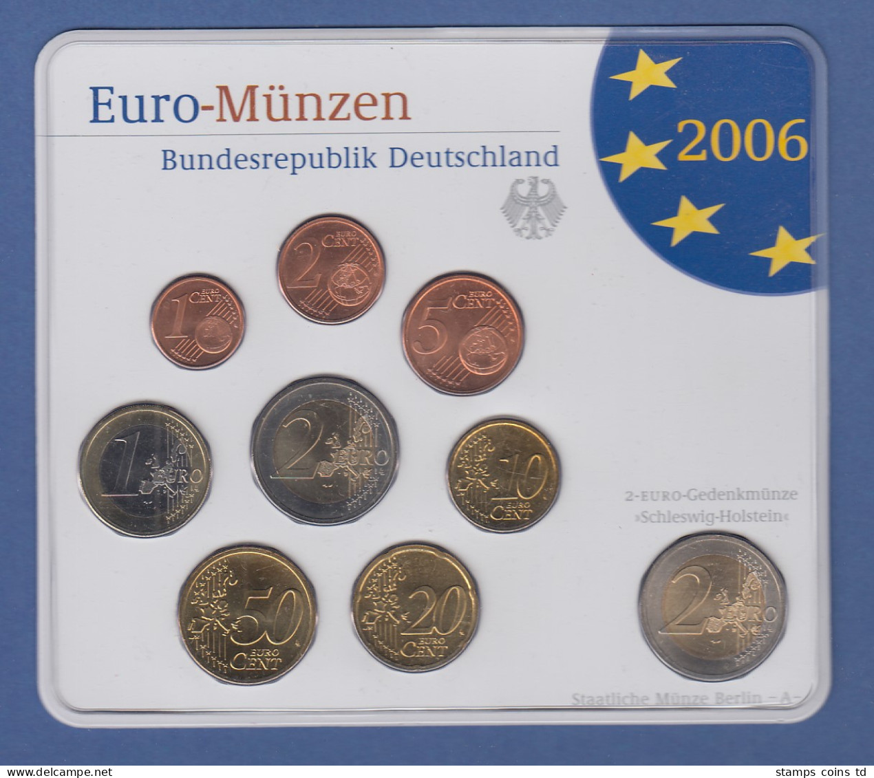 Bundesrepublik EURO-Kursmünzensatz 2006 A Normalausführung Stempelglanz - Münz- Und Jahressets