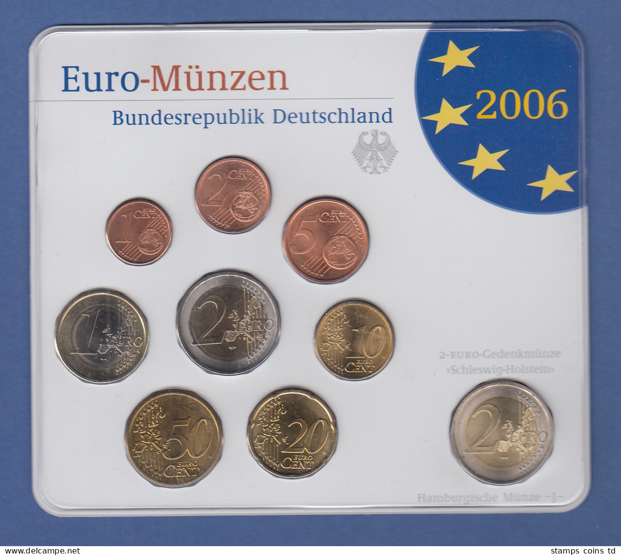 Bundesrepublik EURO-Kursmünzensatz 2006 J Normalausführung Stempelglanz - Ongebruikte Sets & Proefsets