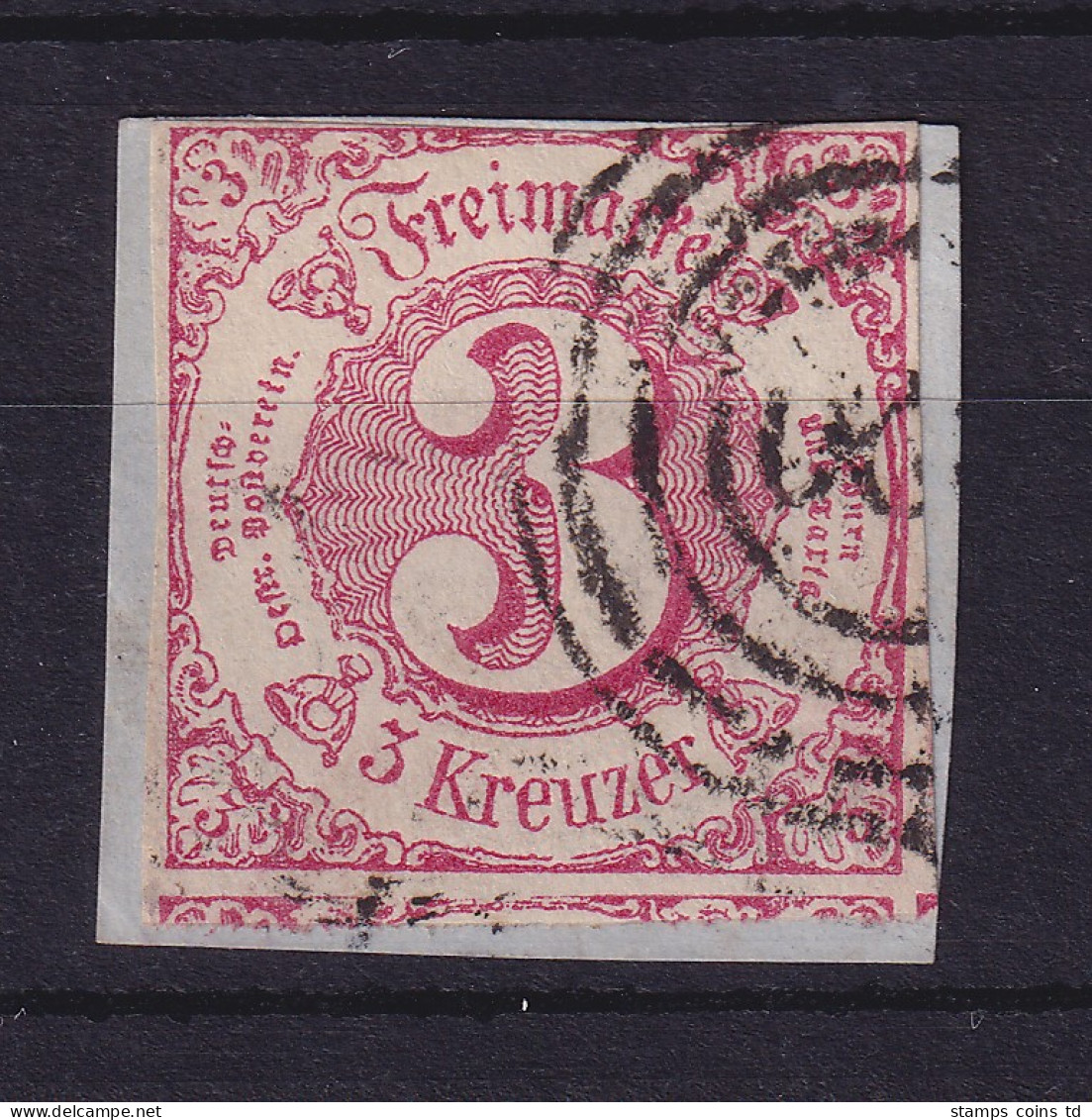 Thurn Und Taxis 3 Kreuzer Mi.-Nr. 32 Gestempelt Auf Briefstück Gpr. PFENNINGER - Used