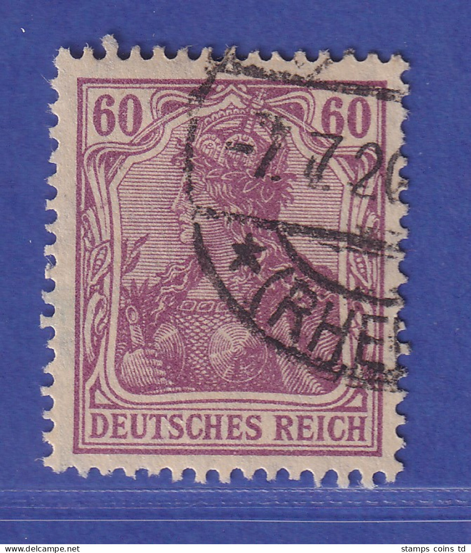 Dt. Reich Germania Kriegsdruck 60 Pf Mi.-Nr. 92 II C  Gestempelt Gpr. Zenker BPP - Usados