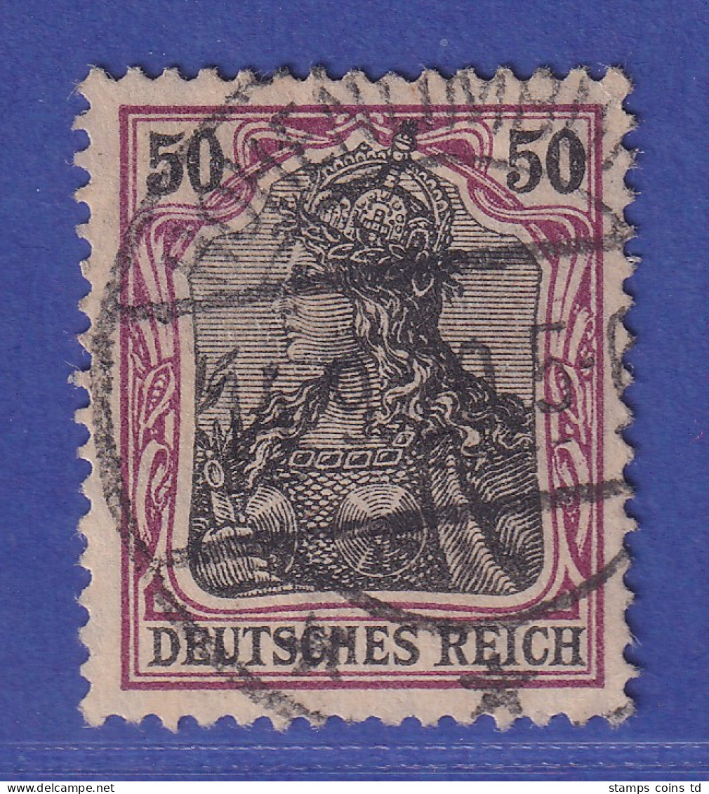 Dt. Reich Germania Kriegsdruck 50 Pf Mi.-Nr. 91 II Y  Gestempelt Gepr. Zenker - Usados