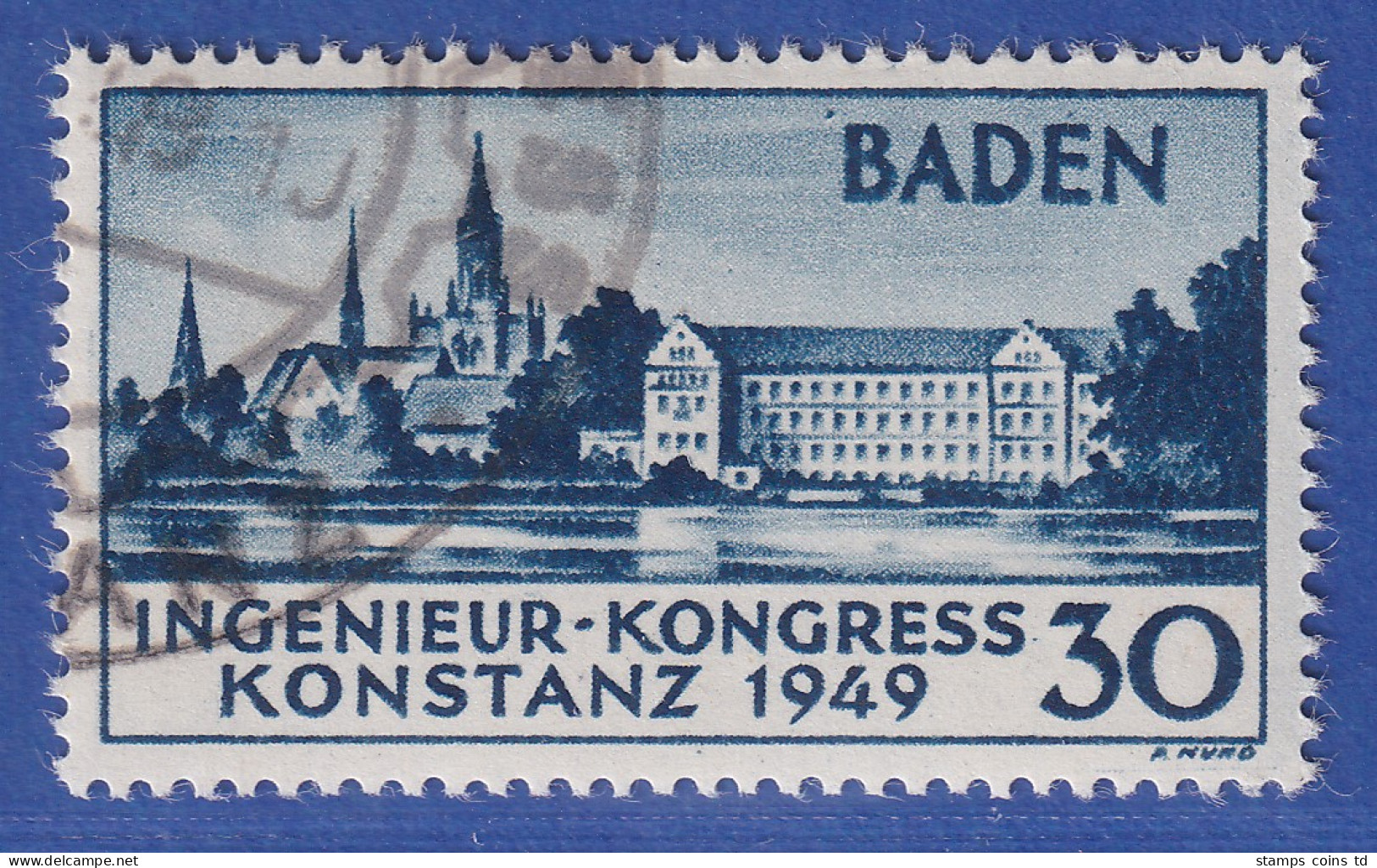 Französische Zone Baden Konstanz Mi.-Nr. 46 I Gest. Geprüft Schlegel BPP - Bade