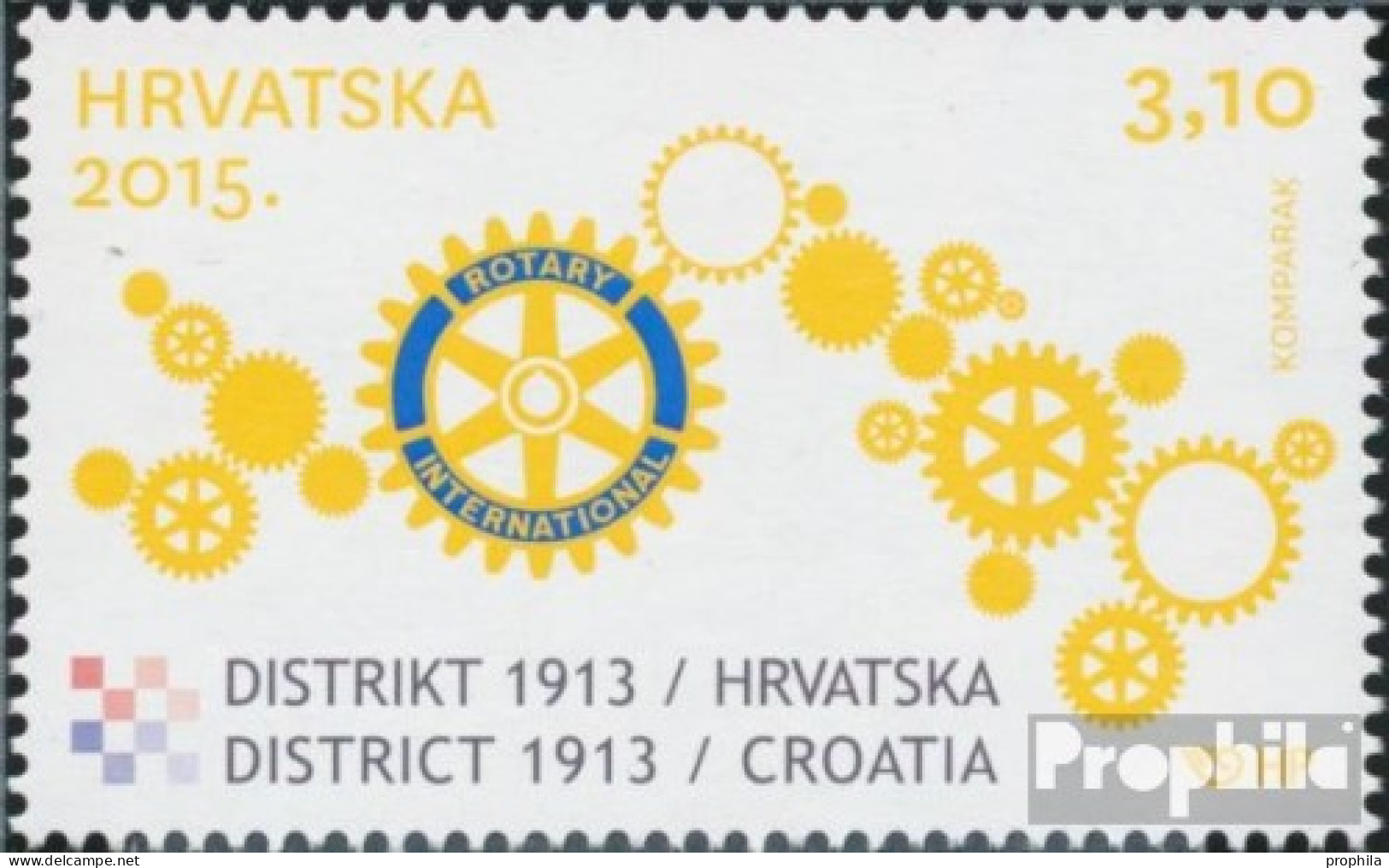 Kroatien 1167 (kompl.Ausg.) Postfrisch 2015 Rotary International - Croazia