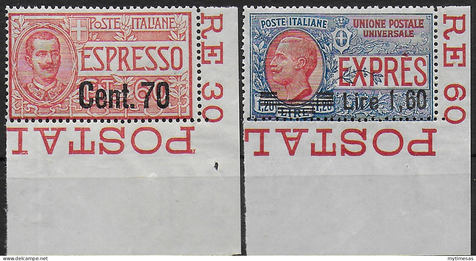 1924-25 Italia Express New Value 2v. Af MNH Sassone N. 9/10 - Other & Unclassified