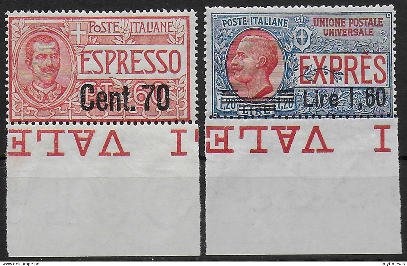 1924-25 Italia Express New Value 2v. Bf MNH Sassone N. 9/10 - Sonstige & Ohne Zuordnung