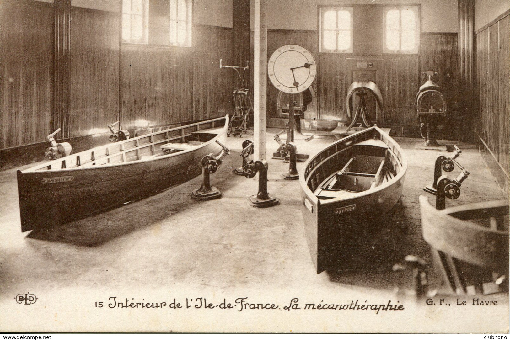 CPA - BATEAUX - INTERIEUR DE "L'ILE DE FRANCE" LA MECANOTHERAPIE - Steamers