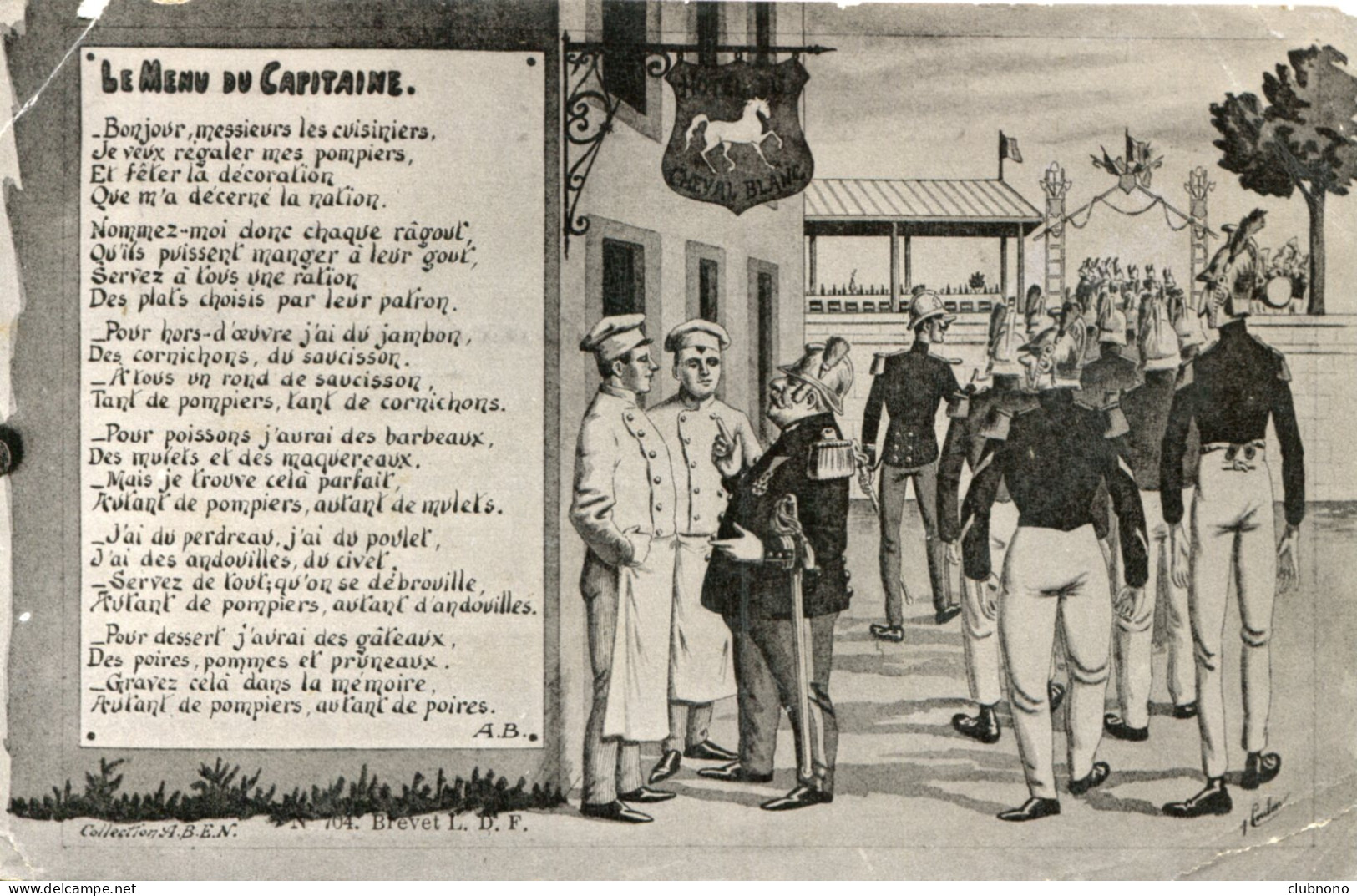 CPA - MENU DU CAPITAINE - 1900-1949