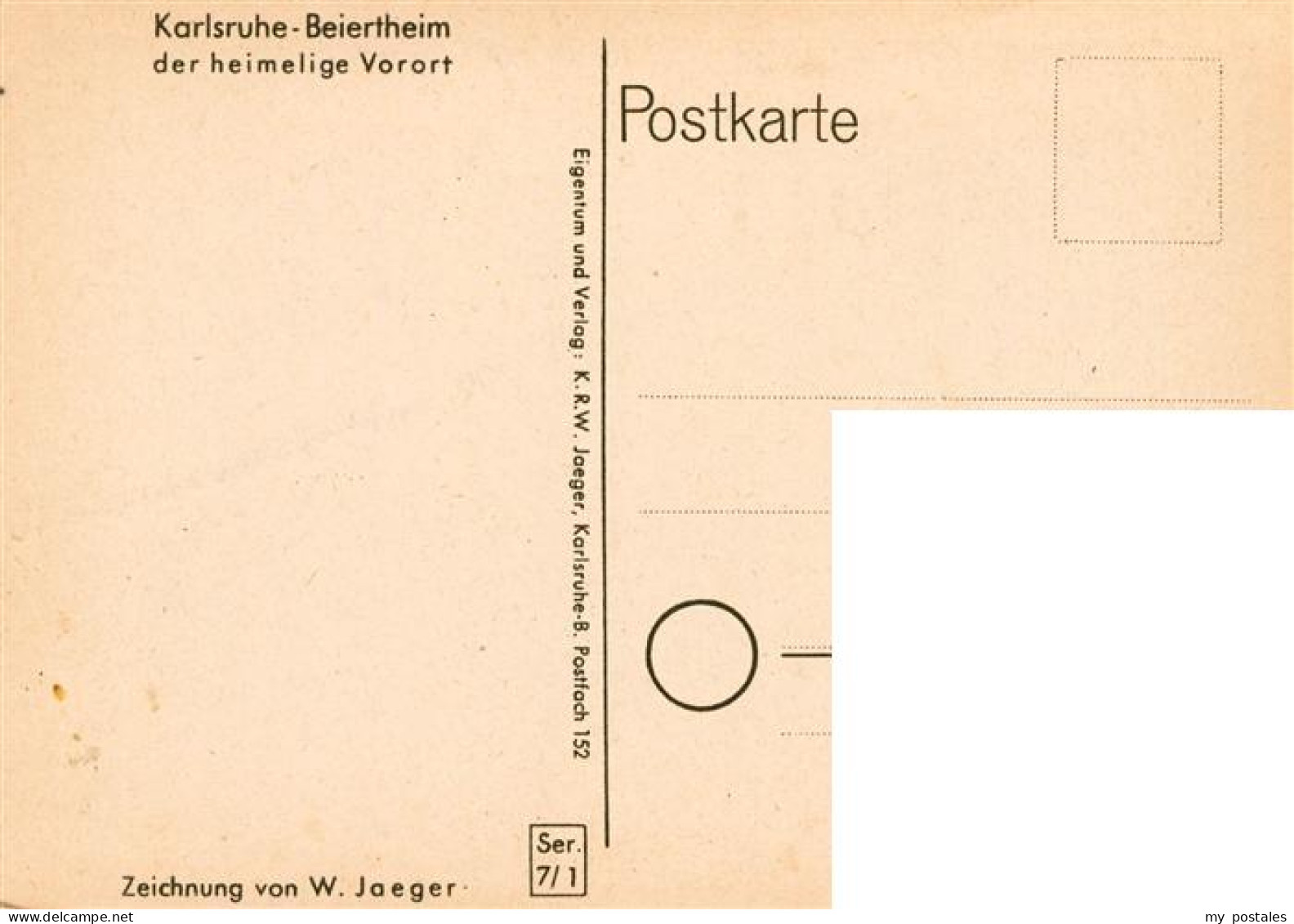 73937892 Beiertheim_Karlsruhe Der Heimilige Vorort Zeichnung Von W. Jaeger Kuens - Karlsruhe