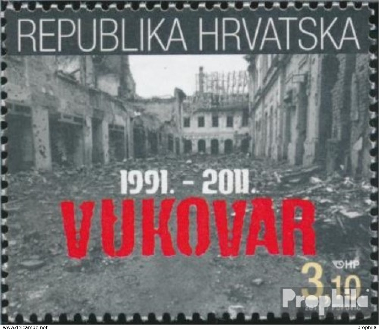 Kroatien 1012 (kompl.Ausg.) Postfrisch 2011 Zerstörung Von Vukovar - Kroatien