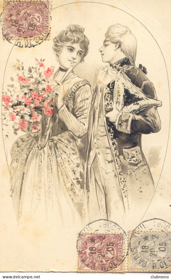 CPA - COUPLE (TRES BEAU DESSIN - 1905) - Couples
