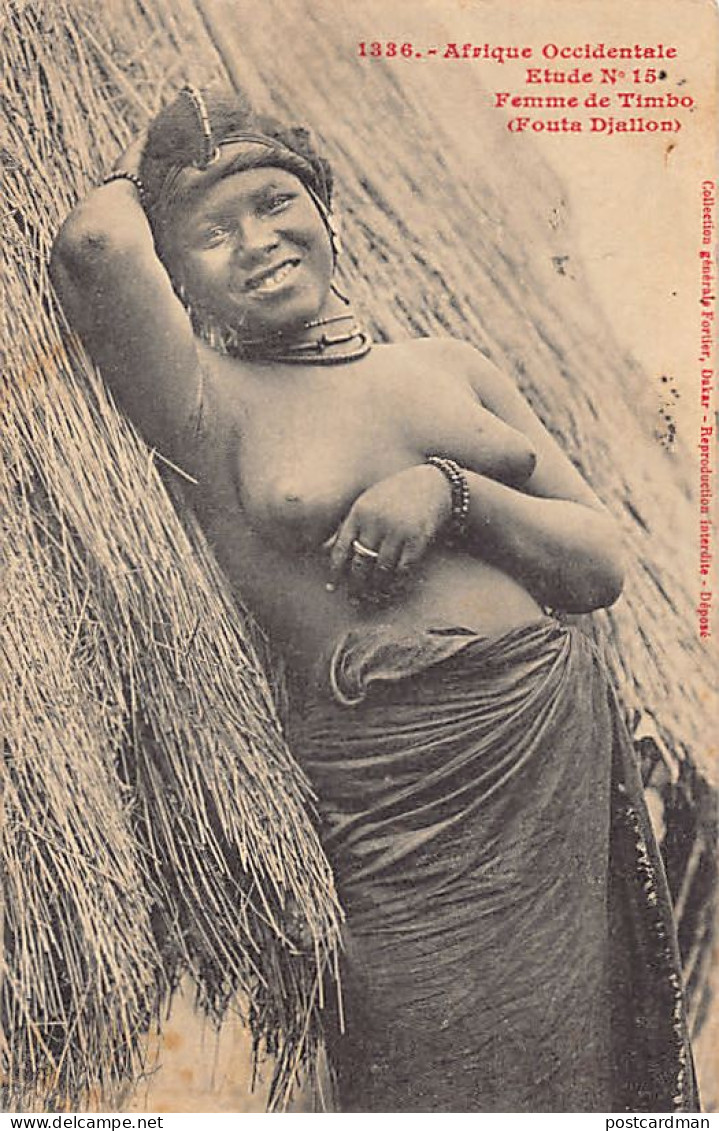 Guinée Conakry - NU ETHNIQUE - Femme De Timbo (Fouta Djallon) - Etude N. 15 - Ed. Fortier 1336 - Guinée